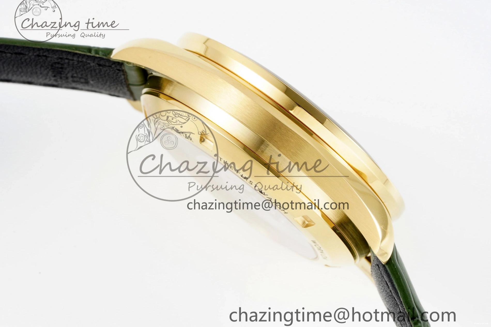 0404 Speedmaster Moonwatch in Moonshine Gold YG RMF Best Edition Green Dial on Green Leather Strap Manual Chrono EasyCare 7832